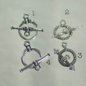 Vintage Antique Sterling Art Deco Toggle Sets Under 5, Silver Round Oval Toggles, DIY Silver Necklaces Bracelets Under 5, 1 set