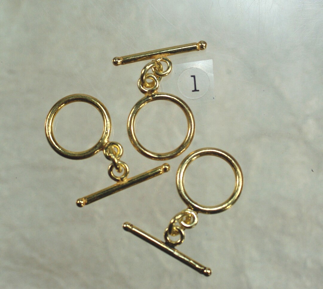 Drawstring Toggle Gold Gold Art Deco Toggles: Silngle Strand Necklace Closure, Beading Finding ...