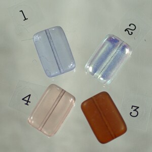 15x10 Rectangle Glass Beads, Lavender Aurora Borealis Brown Pink Glass Beads for Jewelry Making, Quality Glass Beads for Earrings, 30pc Lots