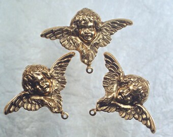 Brass Cherub Stamping: Art Nouveau Embellishment Supply