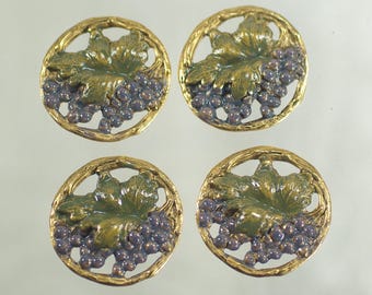 Custom Hand Painted Grape Connector: One-of-a Kind Grape Jewelry, 4-6pcs
