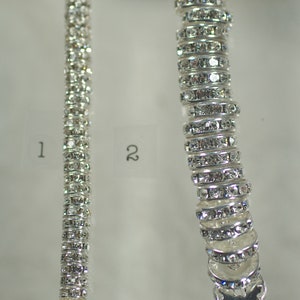 Clear Swarovski Rhinestone Silver Rondel Spacers, 6-12mm Rhinestone Spacer, Crystal Jewelry Spacer. DIY Friend Swarovski Jewelry Gift, 12 pc