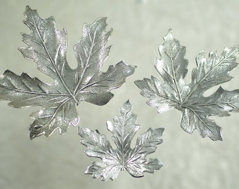 Estampados de hojas de roble en plata antigua: Estampados de hojas para la elaboración de joyas, suministros para broches y colgantes DIY, 1-3 unidades