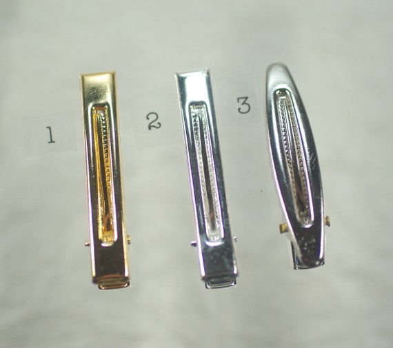 Vintage Alligator Hair Clips Gold Metal Hair Clips Sterling Etsy