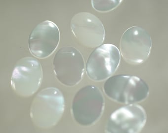 Mother of Pearl Cabochons: 14x10mm Shell Jewelry Making, 6-18 Piece Lot