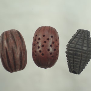 Vintage Hand Carved Ebony Wood Beads, Made In India Melon Ebony Bead, Vintage Wood Beads Earring Bracelet Necklace Under 10,12pc Lot