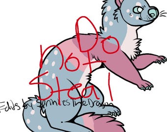 Nerz fursona adoptierbar 3 Charge 1 pelzigen Adopt digital Art