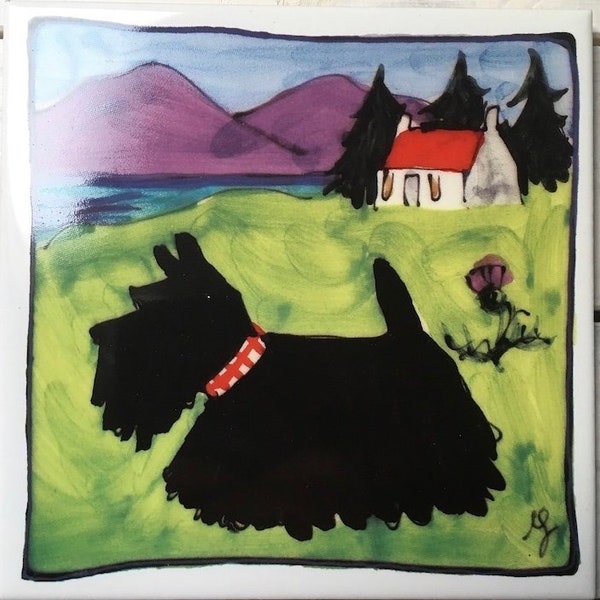 scottie dog hanging tile, suitable for interior backsplash tiles