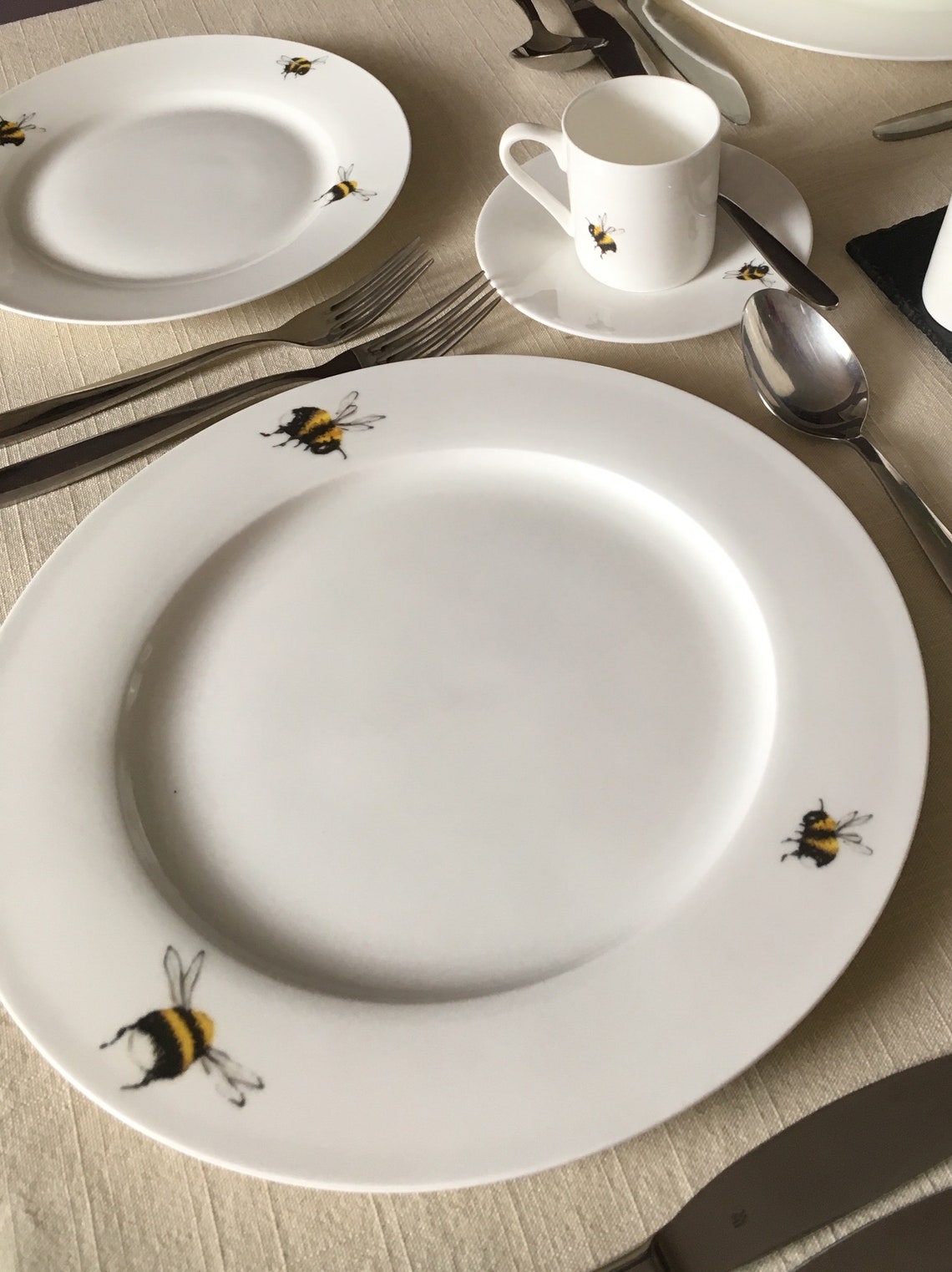Bone China Dinner Plate With Bees for Bee Lovers Made in UK Etsy UK