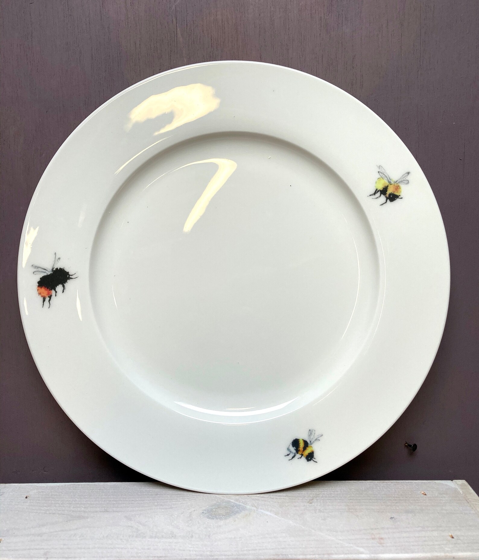 Bone China Dinner Plate With Bees for Bee Lovers Made in UK Etsy UK