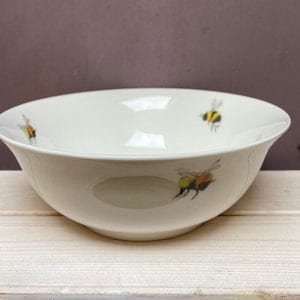Graan-/soepkom, middelgrote 7-inch porseleinen kom met bij-ontwerpen, you BEE-long to me :)