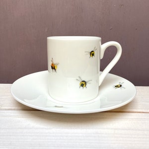 NEW! Buy TWO Bee espresso cup and saucers perfect for coffee lovers, Multi Buy