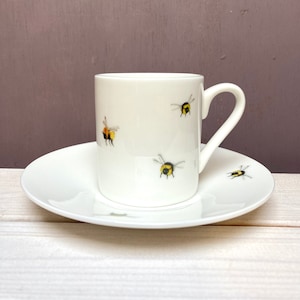 NEW! Buy TWO Bee espresso cup and saucers perfect for coffee lovers, Multi Buy