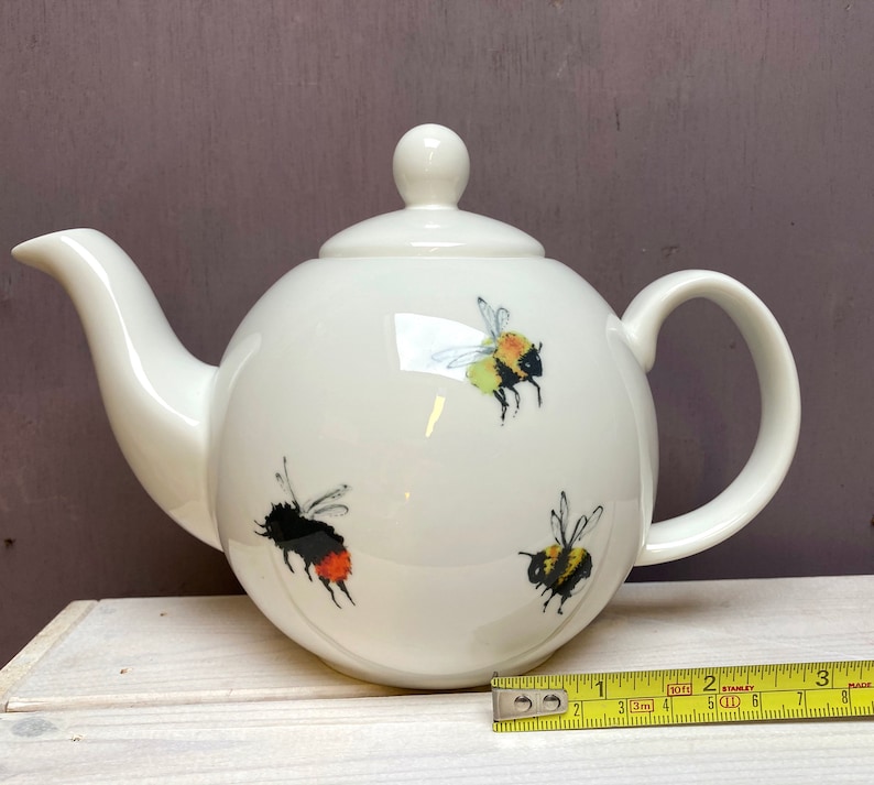 Bee Teapot / 23 cup bone china / Bee gift / gift idea for Etsy