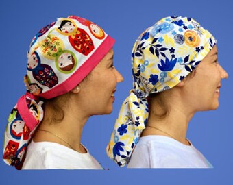 Bündchenmütze Muster: 2 Schnittmuster für langes Haar - mit und ohne Schrägband - BILD #2 - DOWNLOAD ANLEITUNG - print at home