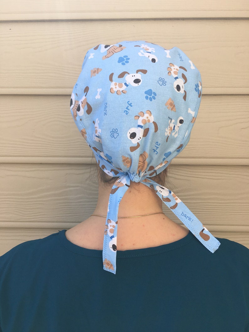 Scrub Cap printbaar patroon zonder biaisband en zonder haarzakje gebruik voor kort of lang haar PDF Print op schaal thuis afbeelding 7