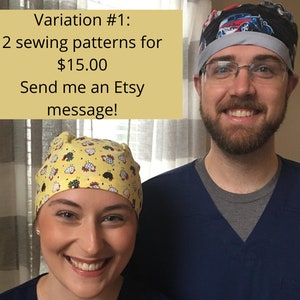 Scrub Cap Printable Pattern without Bias Tape and without Hair Pouch use for short or long hair PDF Print to Scale at Home image 8