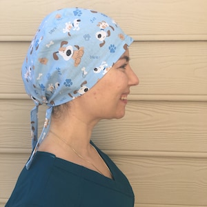 Scrub Cap printbaar patroon zonder biaisband en zonder haarzakje gebruik voor kort of lang haar PDF Print op schaal thuis afbeelding 6