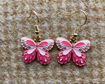 Beautiful enamel Butterfly Earrings.