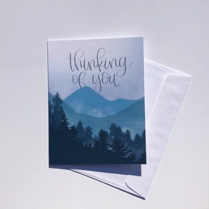 Penser à vous jeu de cartes, cinq cartes et enveloppes incluses