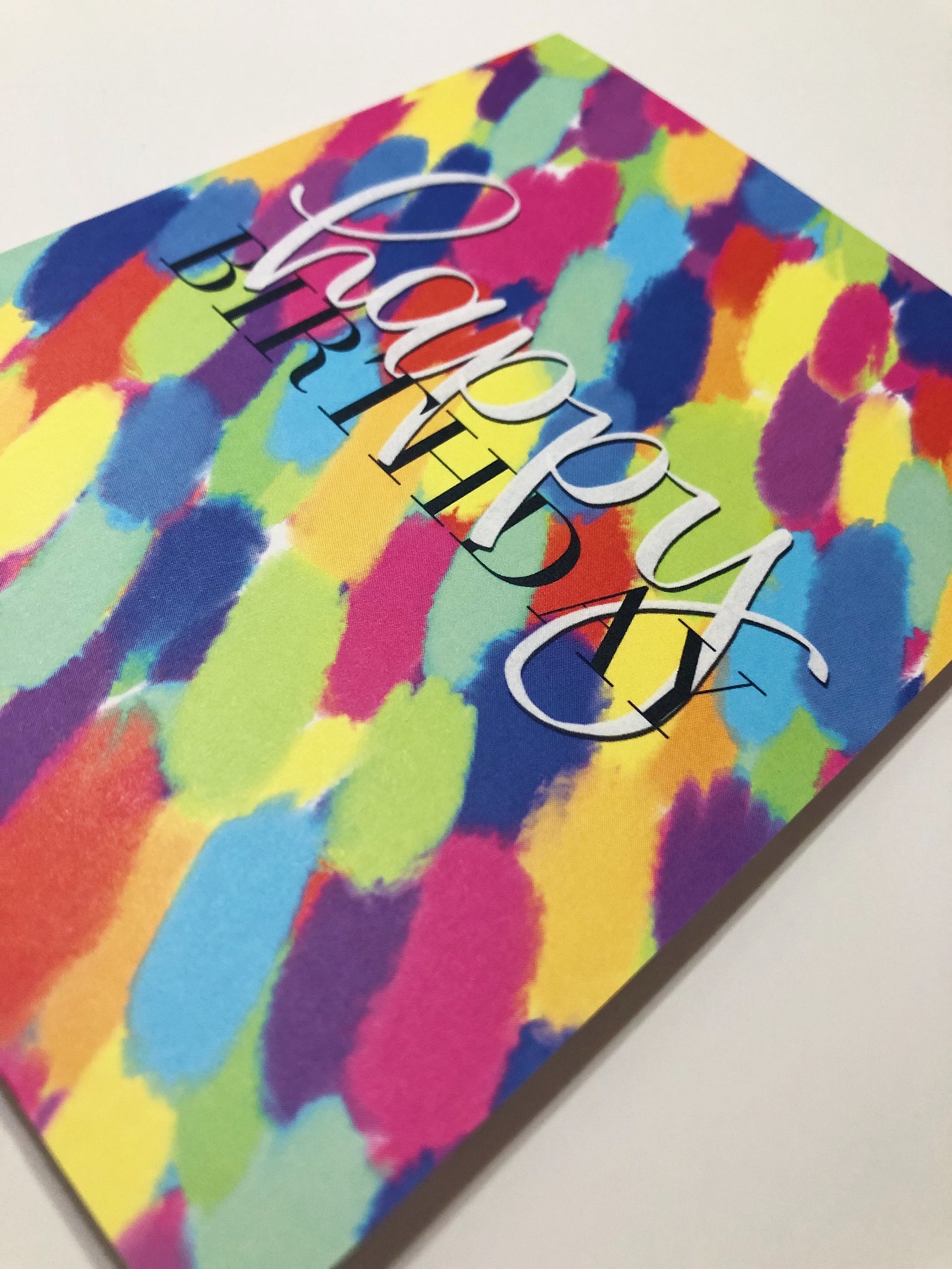 Happy Birthday Confetti Card Single Card With Envelope Etsy