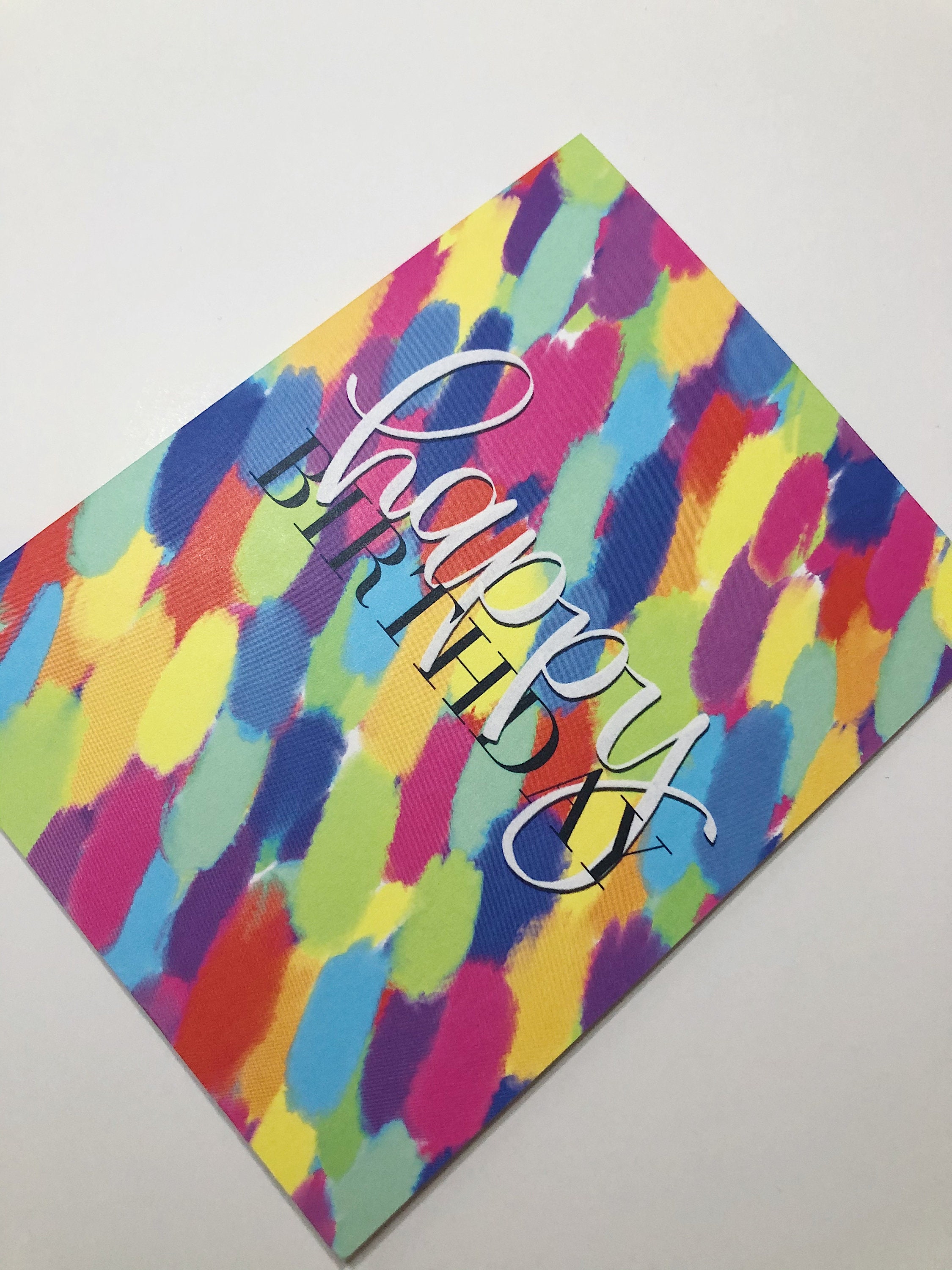 Happy Birthday Confetti Card Single Card With Envelope Etsy