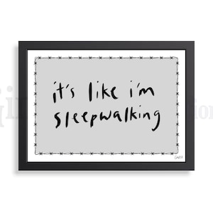 The Sleepwalking Print - Bring Me The Horizon Sempiternal Lyrics - Emo Screamo Heavy Rock Music - Digital Wall Art - Ginamia Illustrations