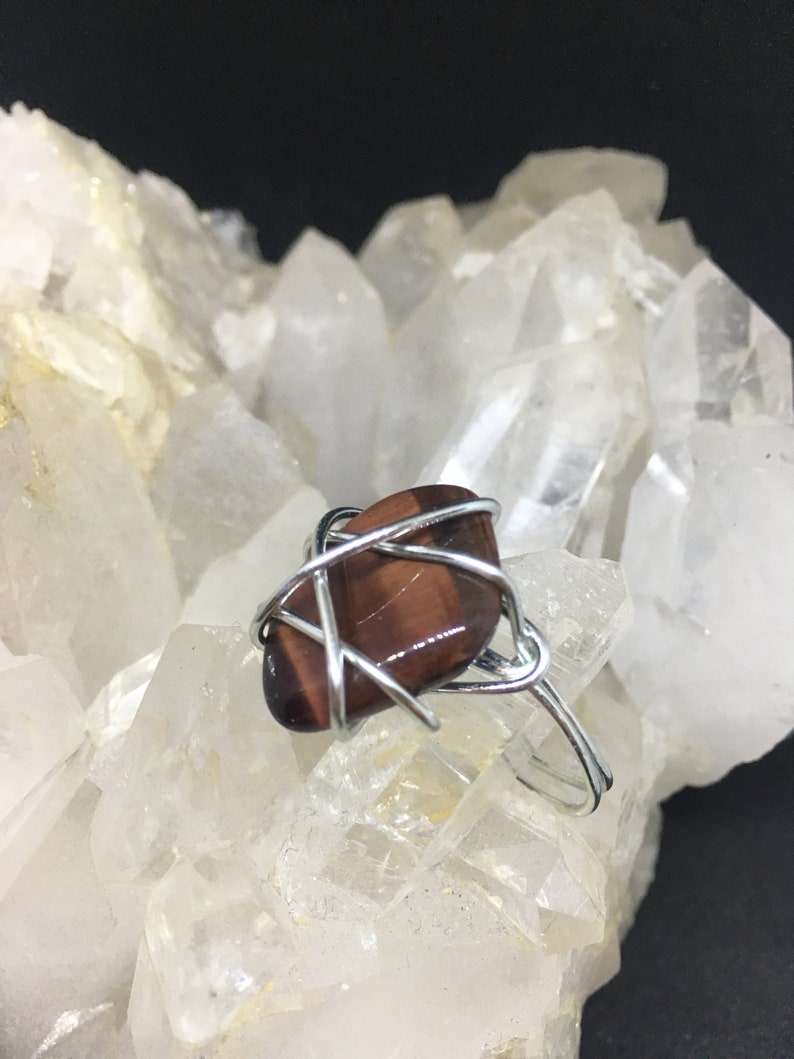 Large Red Tiger/'s Eye Ring