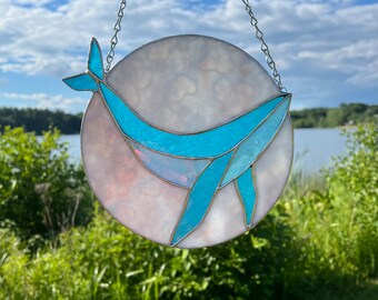 Handmade Stained Glass Whale