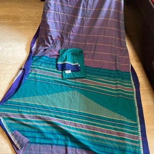 Hand woven authentic Begampuri Saree with blouse piece