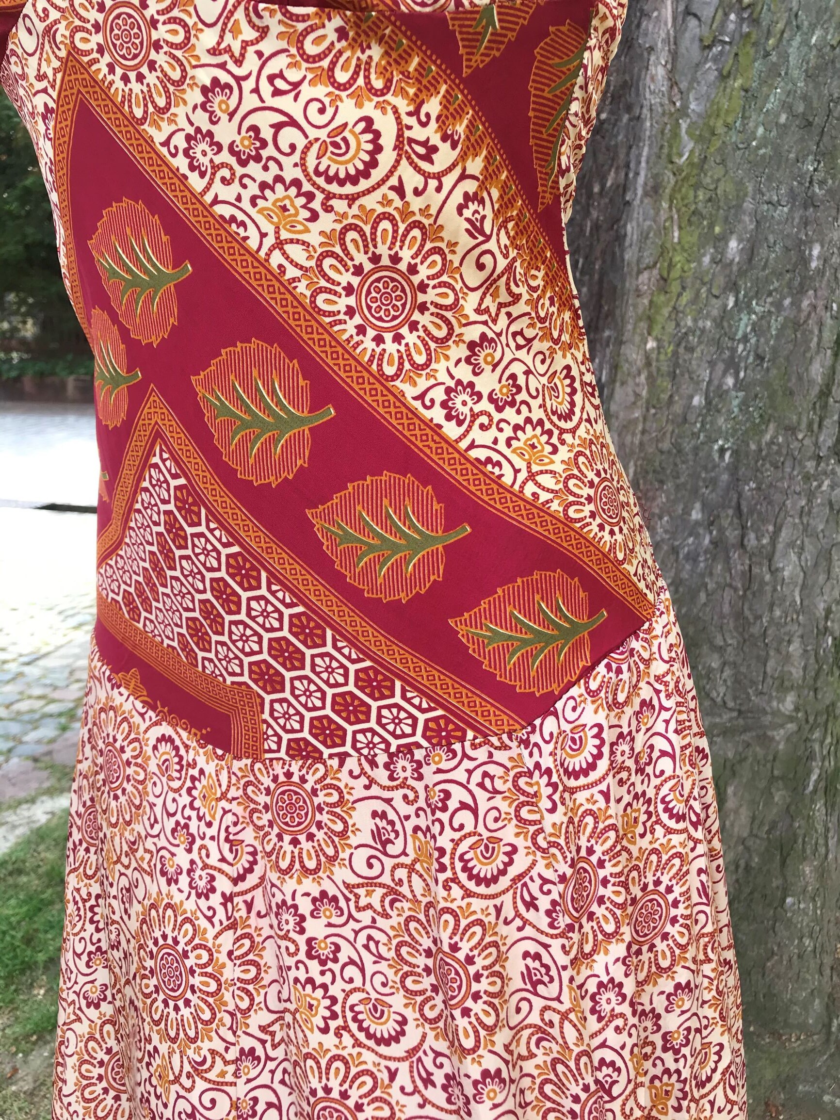 Long Silk Infinity Dress With Indian Pattern Etsy