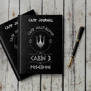 Cuaderno para el Niño de Poseidón / Diario de campamento para miembros de la Cabaña 3 en el Campamento Mestizo / Regalo de Percy Jackson