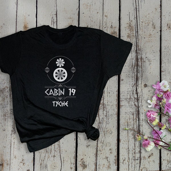 Tshirt for members of Cabin #19, Child of Tyche - Unisex Heavy Cotton Tee