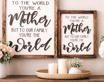 Placa de madeira 3D para mães: 'Para o mundo, você é uma mãe'