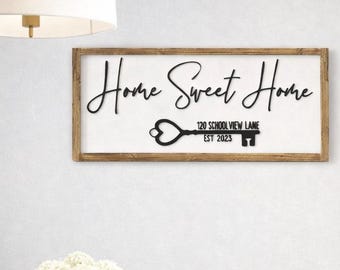 Personalized Home Sweet Home Sign | Realtor Gift Established Sign 3D | Realtor Closing Gift name sign | Closing day gift