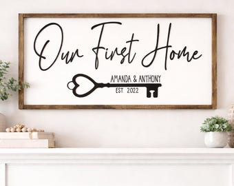 Personalized First Home Sign | Realtor Gift | Closing day gift | New Home Buyers gift | 1st Home gift | 3D 1st Home wall decor
