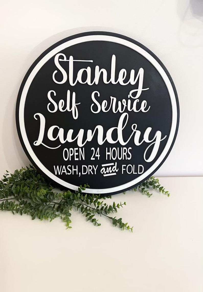 Personalisierte Wäschezimmer Zeichen waschen und trocken24 | Etsy