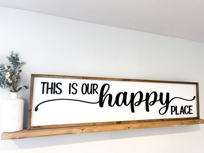 This is Our Happy Place modern Farmhouse Wall Decor 3dour Etsy