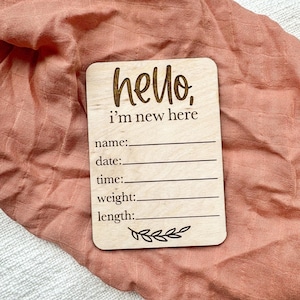 Personalized baby stat rectangle | Hello I am here stats | Baby Announcement sign birth stats | Baby reveal name |Newborn birth announcement
