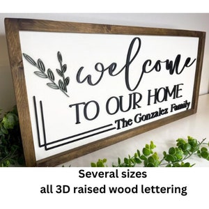 Welcome to our home|Personalized welcome to our home sign|Realtor gift for client|Entryway decor Welcome | Housewarming sign personalized