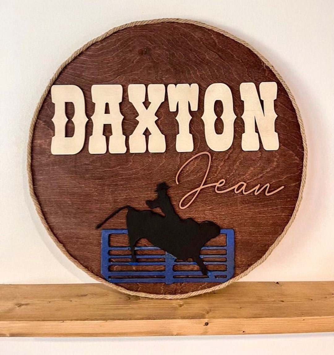 Wood Rodeo Sign Rodeo Name Sign | Roped Name Sign | Bull Name Sign |nursery Name Sign ...