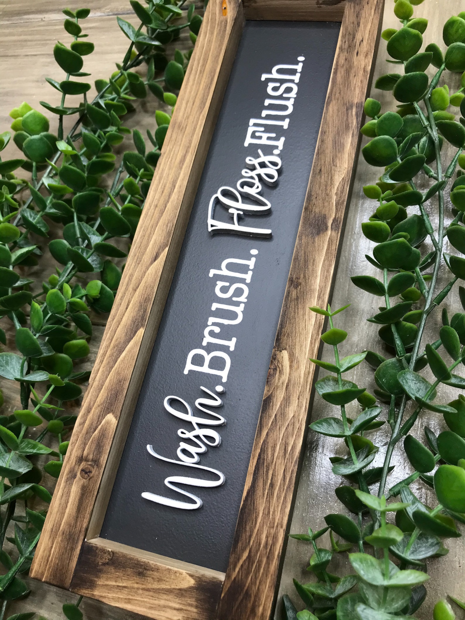 Cepillo de lavado hilo dental enjuague signo de baño | Etsy