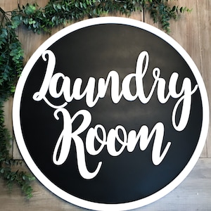 Farmhouse Laundry Room Sign: 3D Wood Washroom Decor