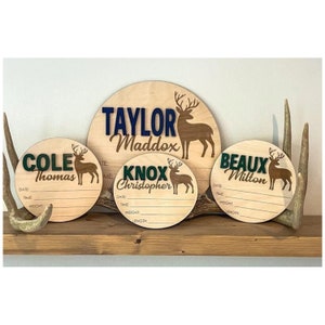 Baby Announcement 3D |Baby deer|Baby revea l|Newborn announcement|Baby‘s birth stats sign|Baby name keepsake|Baby deer name|Deer personalize