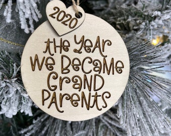 Engraved New Grandparents Christmas Ornament: Personalized Keepsake