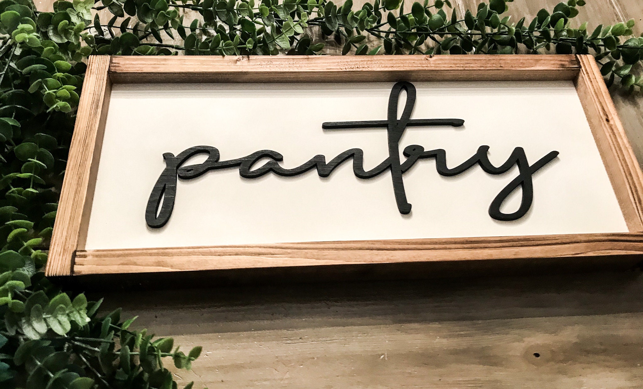 3D Wood Letter Pantry Sign: Framed Farmhouse Kitchen Decor - Etsy