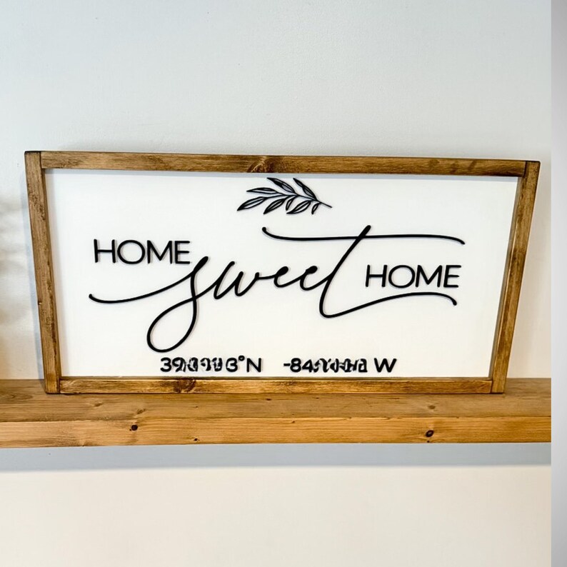 Home Sweet Home Coordinates Personalized Home Coordinates Wall Art