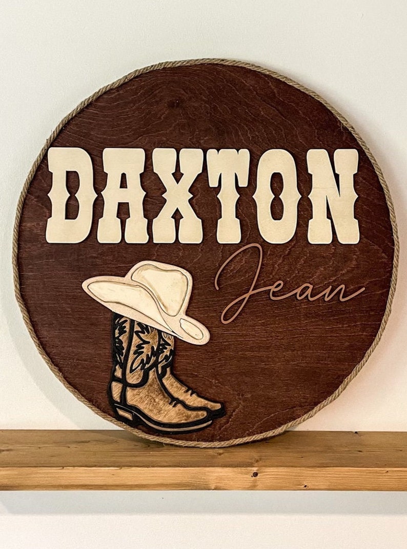 Personalized Cowboy Nursery Name Sign | Rustic Western Decor - Etsy