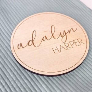Engraved Wood Baby Name Announcement Sign: Nursery Decor