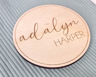 Engraved Baby Name Sign | Baby Name Announcement Sign | Fresh 48 |Baby Name Reveal |Personalized Baby Name Sign |Baby shower decor name wood